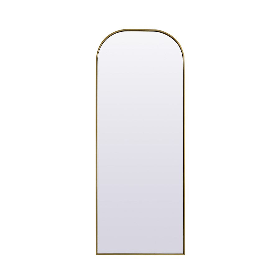 Elegant Decor Blaire Metal Frame Arch Mantel Mirror 28X74", Brass