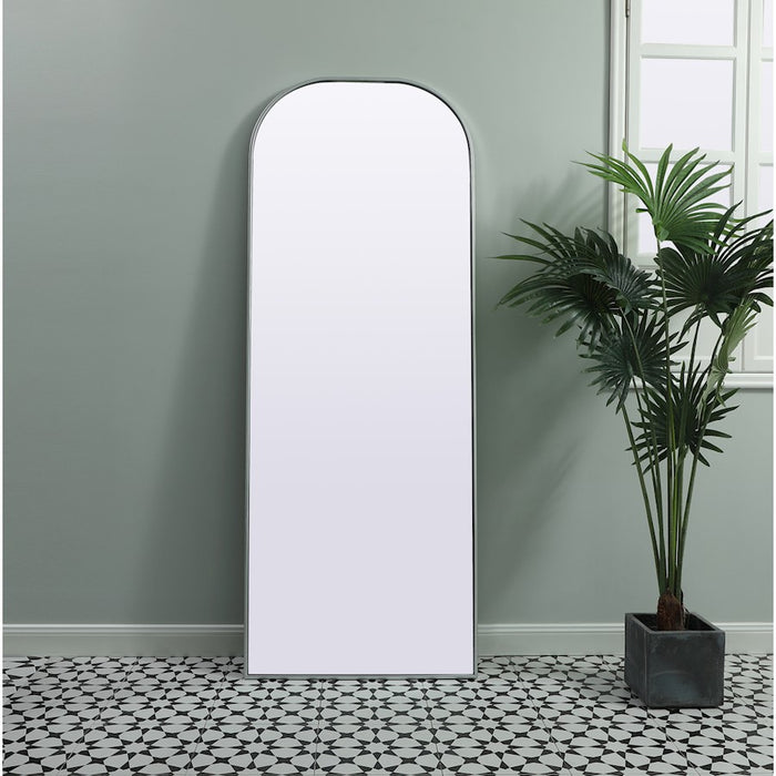Elegant Decor Blaire Metal Frame Arch Mantel Mirror 28X74", Silver