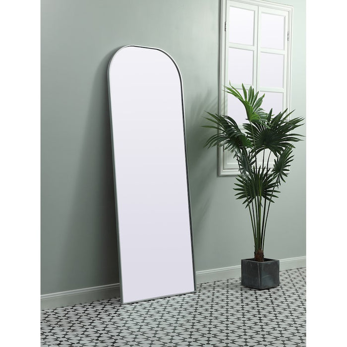 Elegant Decor Blaire Metal Frame Arch Mantel Mirror 28X74", Silver
