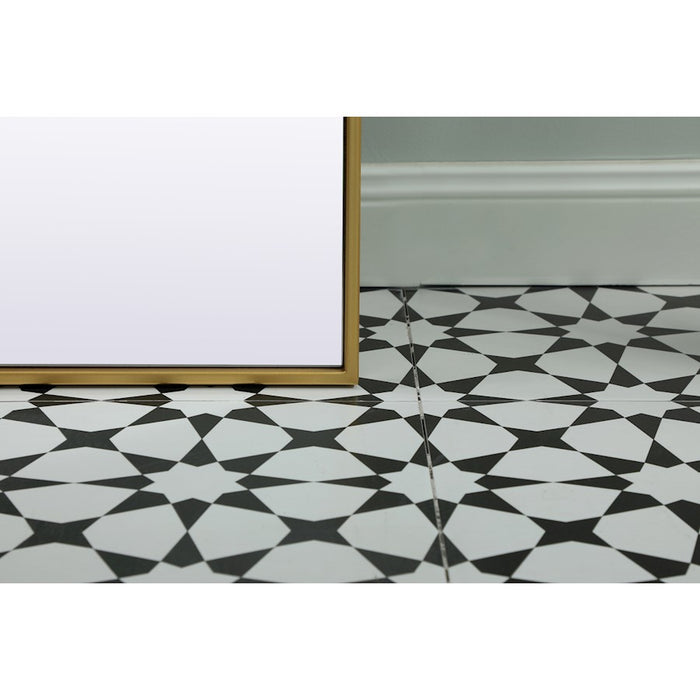 Elegant Decor Blaire Arch Full Length Mirror 32X66", Brass