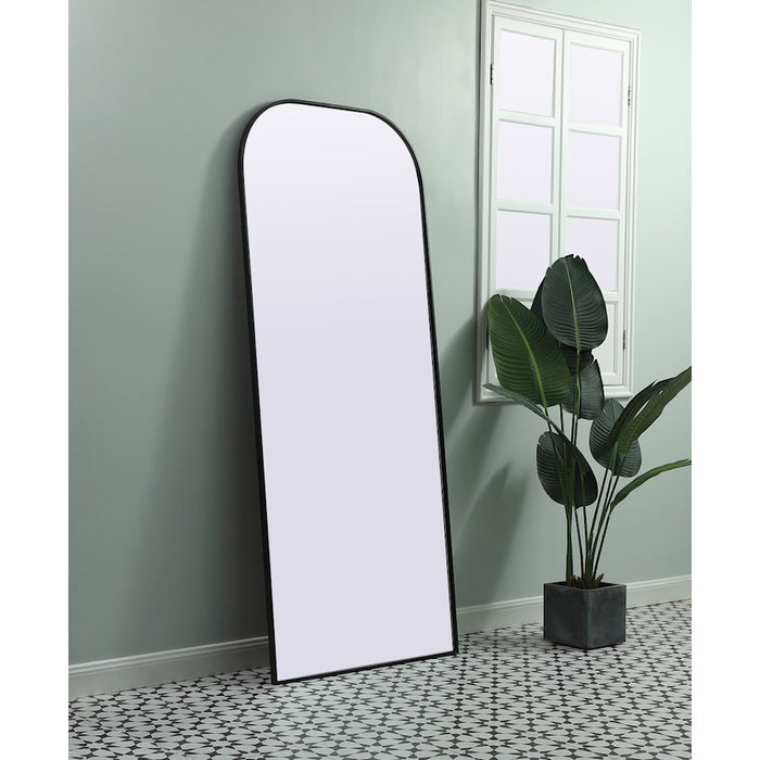 Elegant Decor Blaire Metal Frame Arch Mantel Mirror 32X76", Black