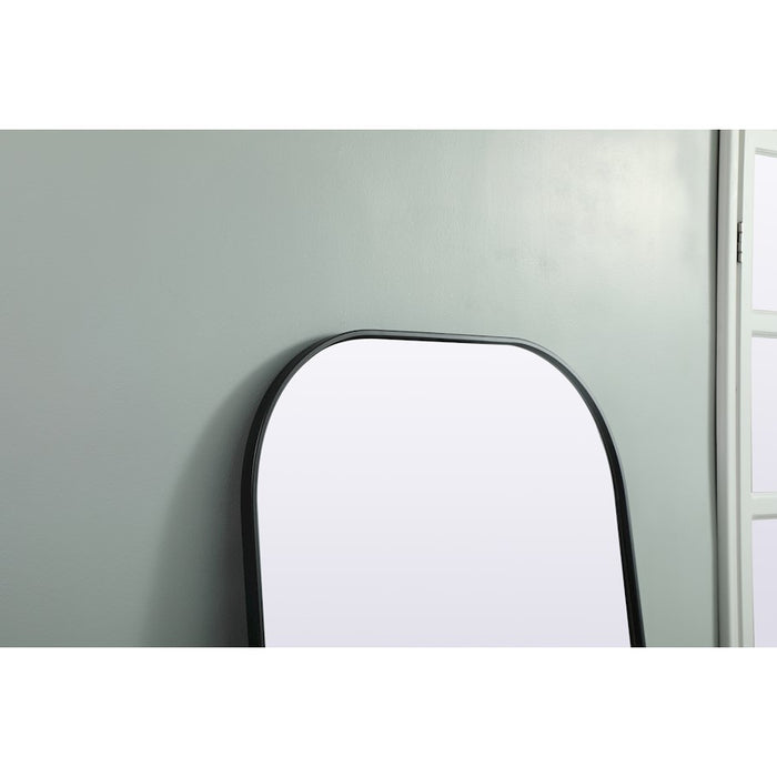 Elegant Decor Blaire Metal Frame Arch Mantel Mirror 32X76", Black