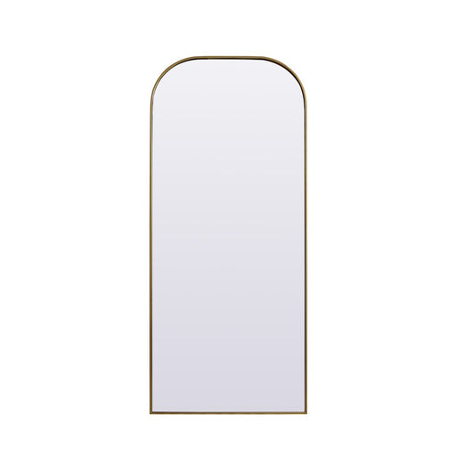 Elegant Decor Blaire Metal Frame Arch Mantel Mirror 32X76", Brass
