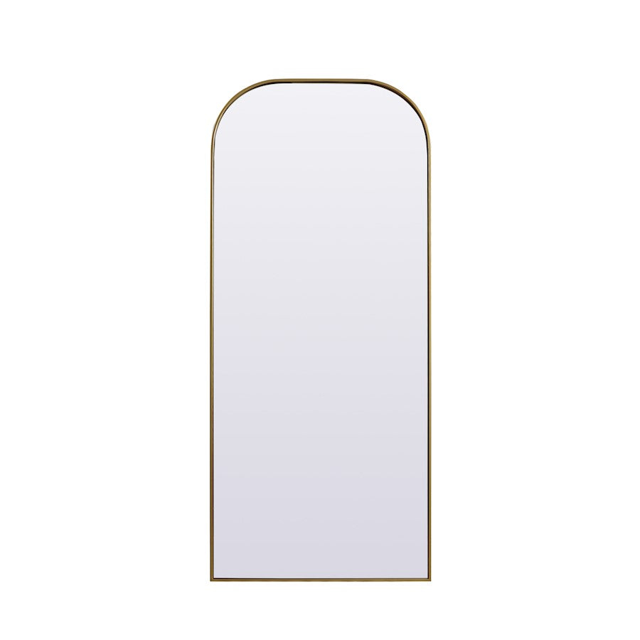 Elegant Decor Blaire Metal Frame Arch Mantel Mirror 32X76", Brass