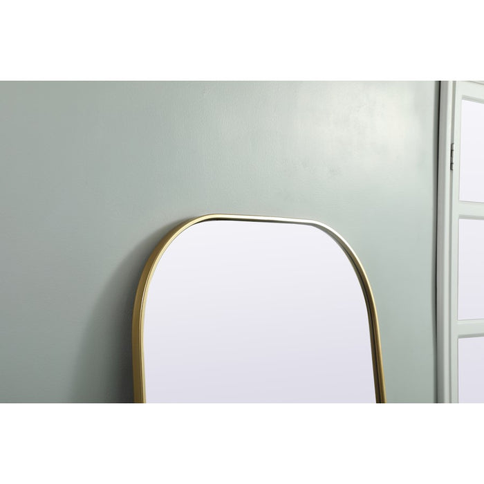 Elegant Decor Blaire Metal Frame Arch Mantel Mirror 32X76", Brass