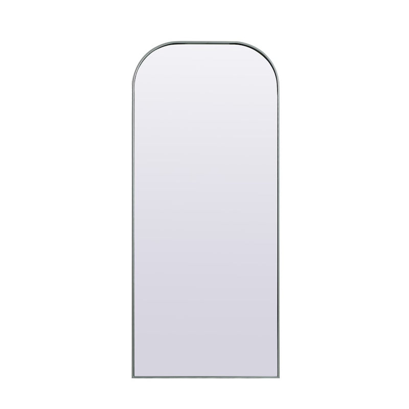 Elegant Decor Blaire Metal Frame Arch Mantel Mirror 32X76", Silver
