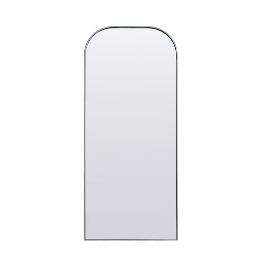 Elegant Decor Blaire Metal Frame Arch Mantel Mirror 32X76", Silver
