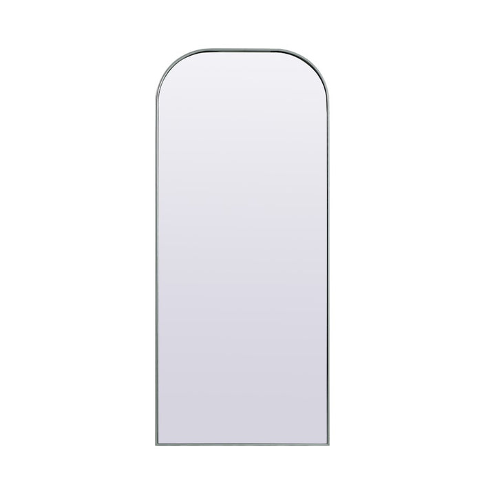 Elegant Decor Blaire Metal Frame Arch Mantel Mirror 32X76", Silver