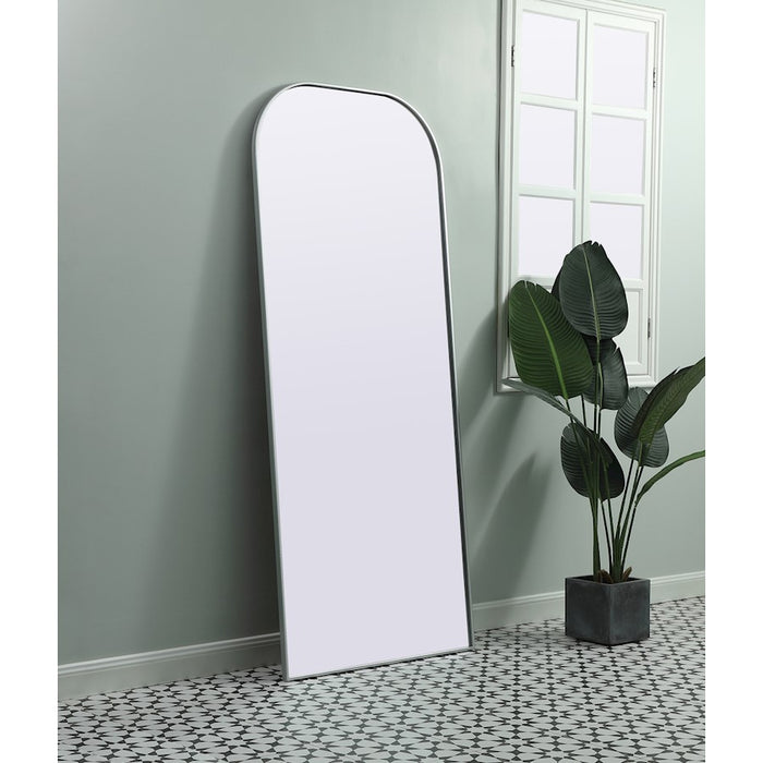 Elegant Decor Blaire Metal Frame Arch Mantel Mirror 32X76", Silver