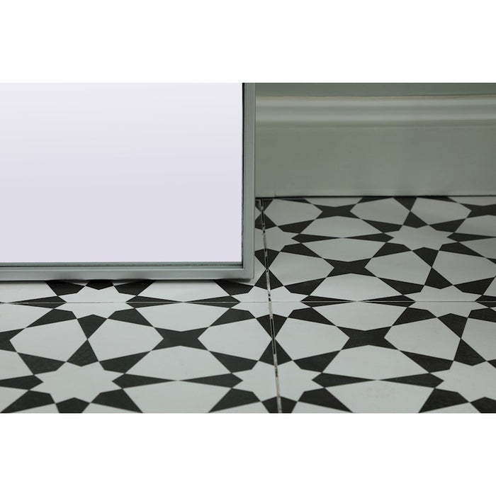 Elegant Decor Blaire Metal Frame Arch Mantel Mirror 32X76", Silver