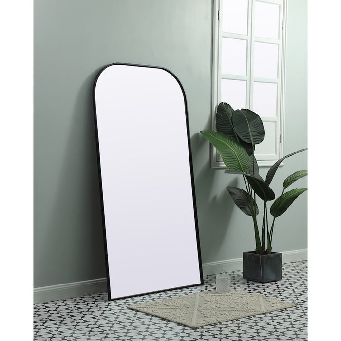 Elegant Decor Blaire Metal Frame Arch Mantel Mirror 35X66", Black