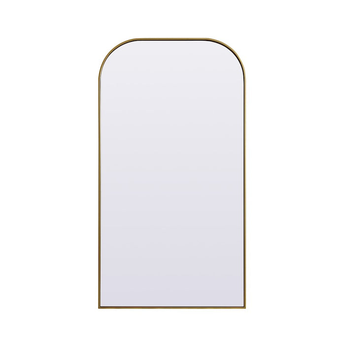Elegant Decor Blaire Metal Frame Arch Mantel Mirror 35X66", Brass