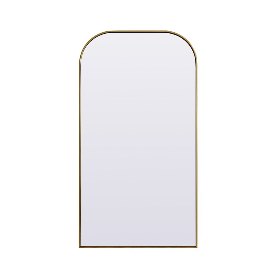 Elegant Decor Blaire Metal Frame Arch Mantel Mirror 35X66", Brass