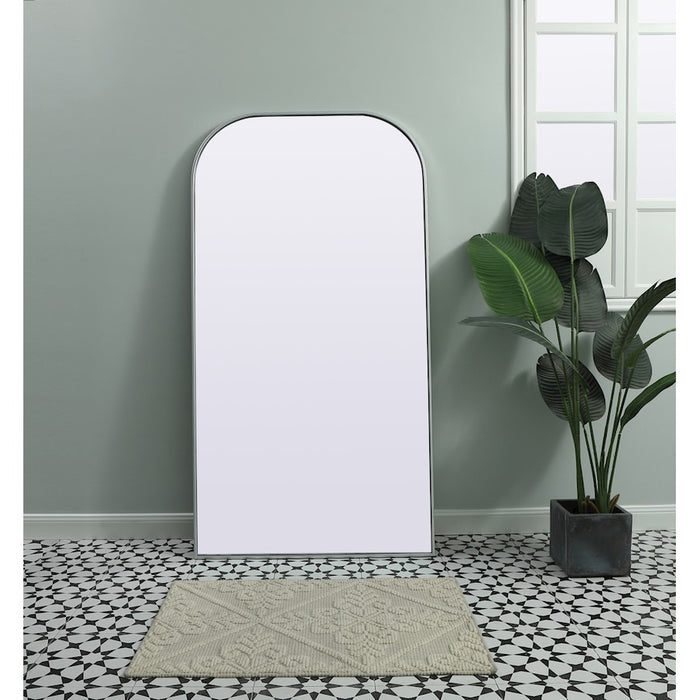 Elegant Decor Blaire Metal Frame Arch Mantel Mirror 35X66", Silver