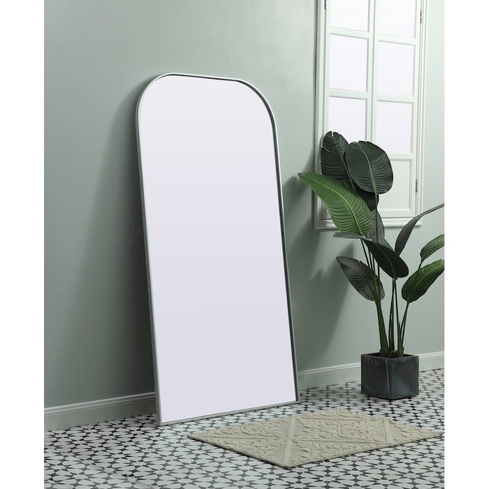 Elegant Decor Blaire Metal Frame Arch Mantel Mirror 35X66", Silver