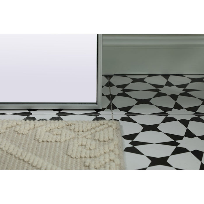 Elegant Decor Blaire Metal Frame Arch Mantel Mirror 35X66", Silver