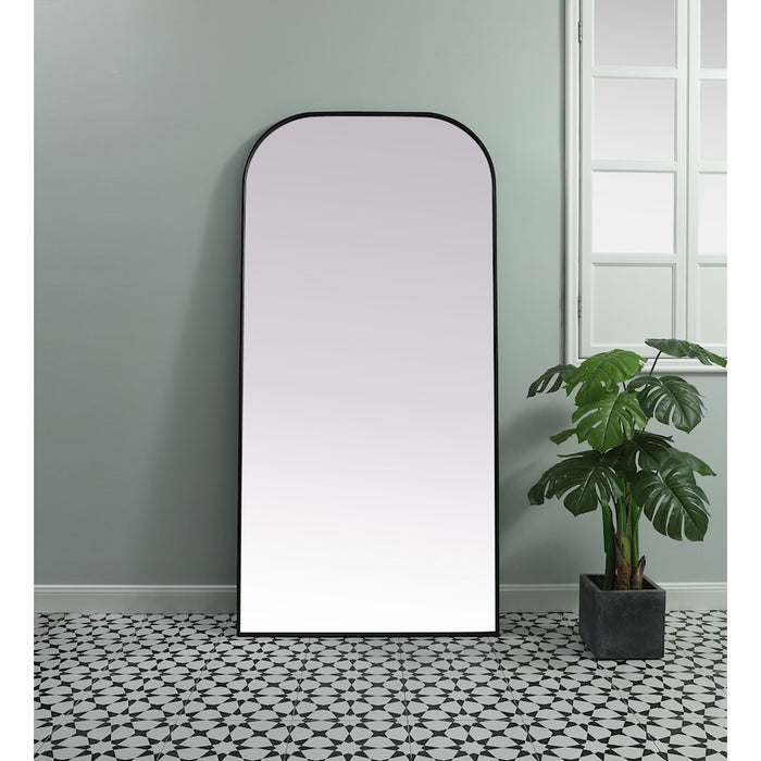 Elegant Decor Blaire Metal Frame Arch Mantel Mirror 35X72", Black
