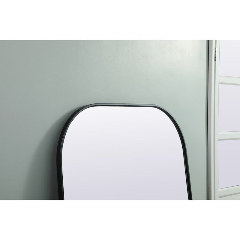 Elegant Decor Blaire Metal Frame Arch Mantel Mirror 35X72", Black