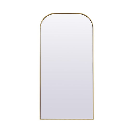 Elegant Decor Blaire Metal Frame Arch Mantel Mirror 35X72", Brass