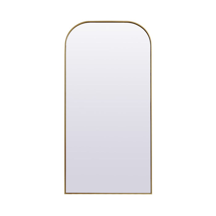 Elegant Decor Blaire Metal Frame Arch Mantel Mirror 35X72", Brass