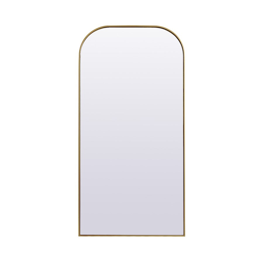 Elegant Decor Blaire Metal Frame Arch Mantel Mirror 35X72", Brass