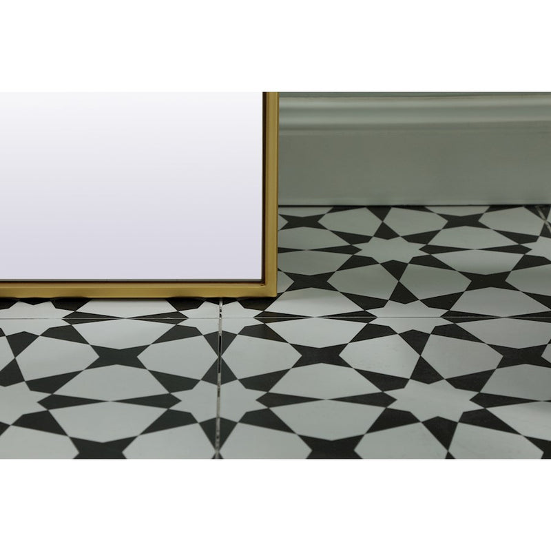 Elegant Decor Blaire Metal Frame Arch Mantel Mirror 35X72", Brass