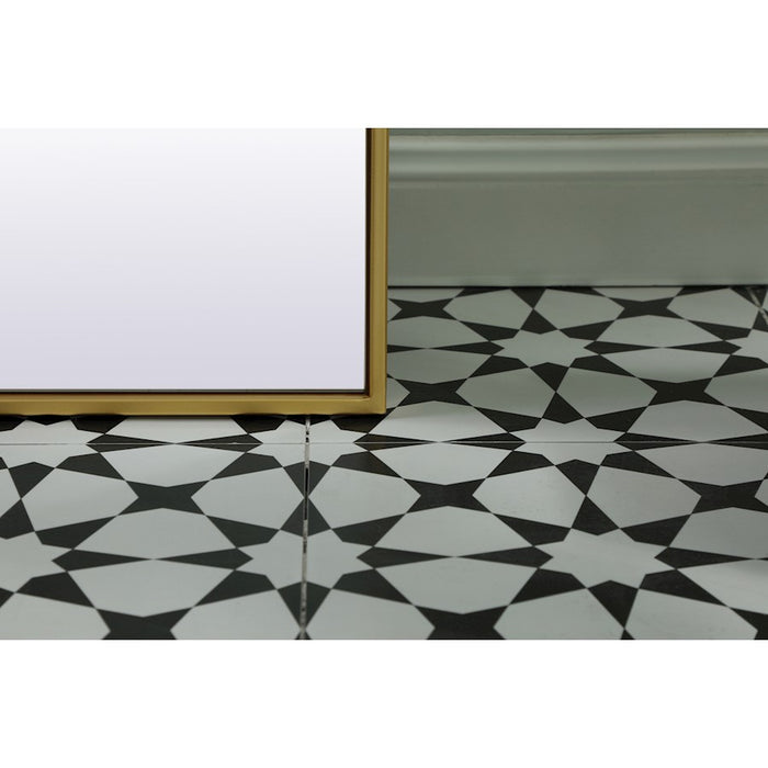 Elegant Decor Blaire Metal Frame Arch Mantel Mirror 35X72", Brass