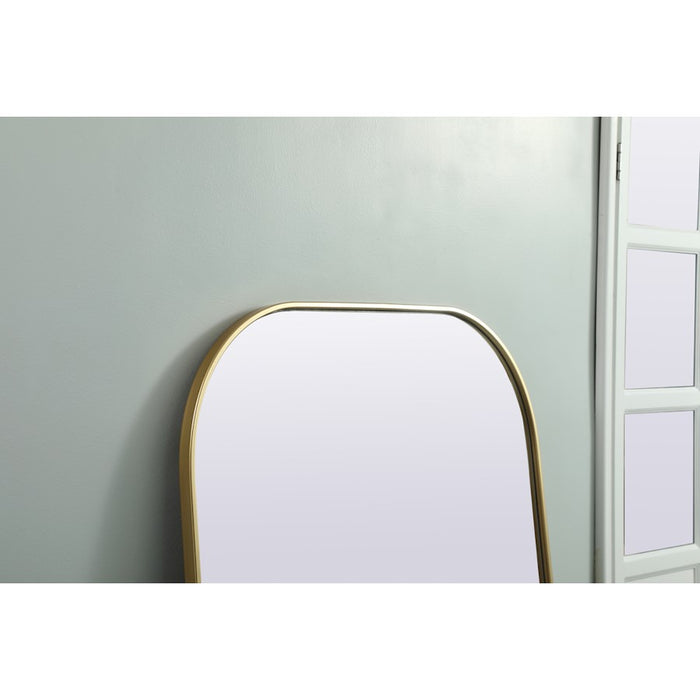 Elegant Decor Blaire Metal Frame Arch Mantel Mirror 35X72", Brass