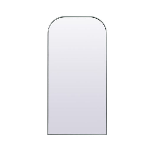 Elegant Decor Blaire Metal Frame Arch Mantel Mirror 35X72", Silver