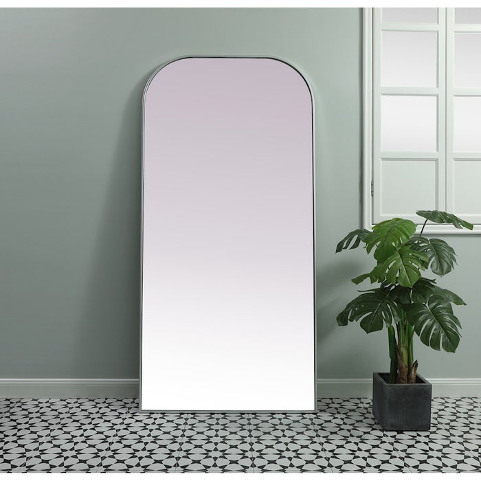 Elegant Decor Blaire Metal Frame Arch Mantel Mirror 35X72", Silver