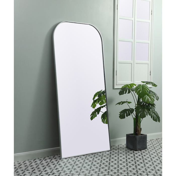Elegant Decor Blaire Metal Frame Arch Mantel Mirror 35X72", Silver