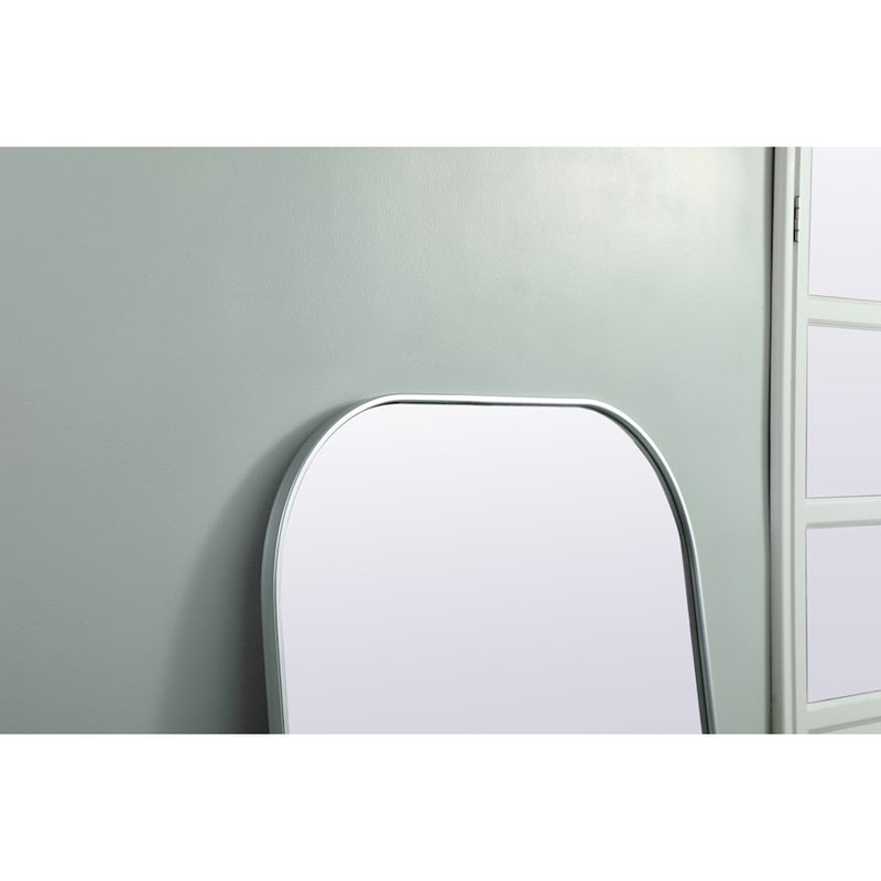Elegant Decor Blaire Metal Frame Arch Mantel Mirror 35X72", Silver