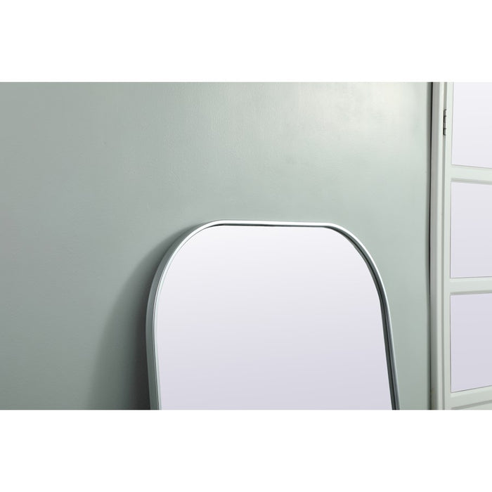 Elegant Decor Blaire Metal Frame Arch Mantel Mirror 35X72", Silver