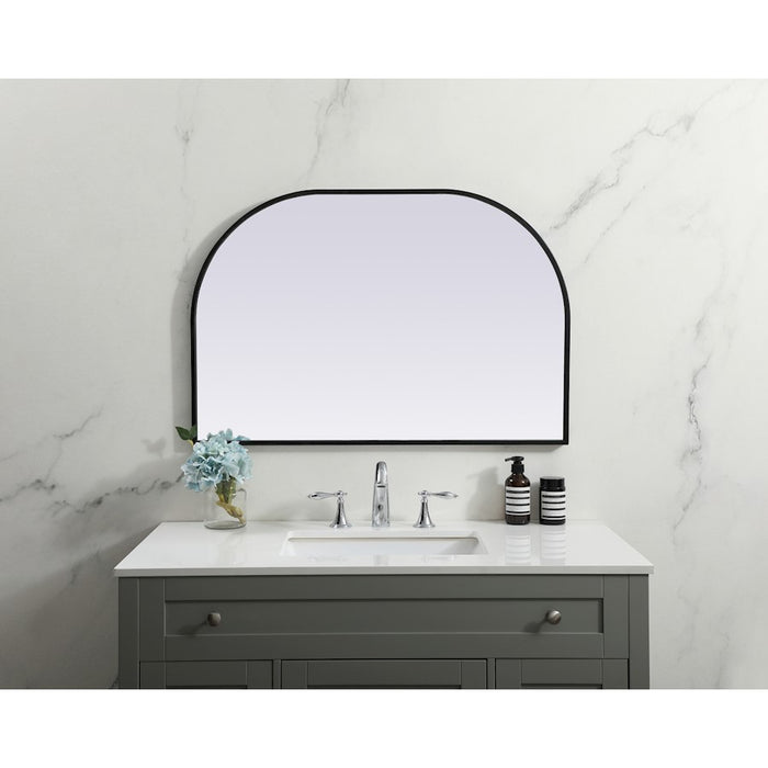 Elegant Decor Blaire Metal Frame Arch Mirror 36X24", Black