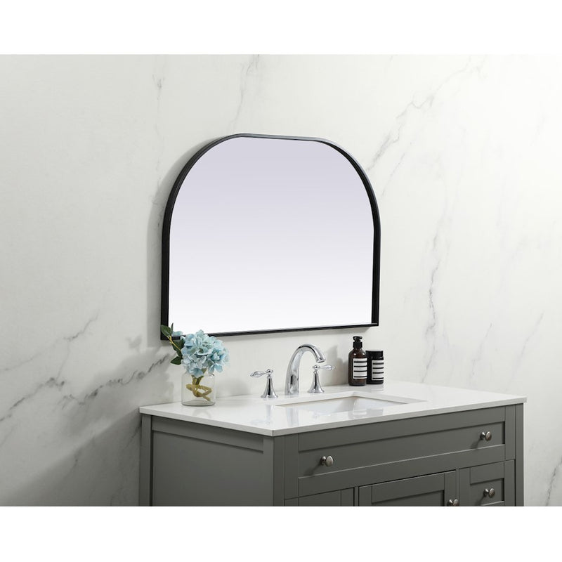 Elegant Decor Blaire Metal Frame Arch Mirror 36X24", Black