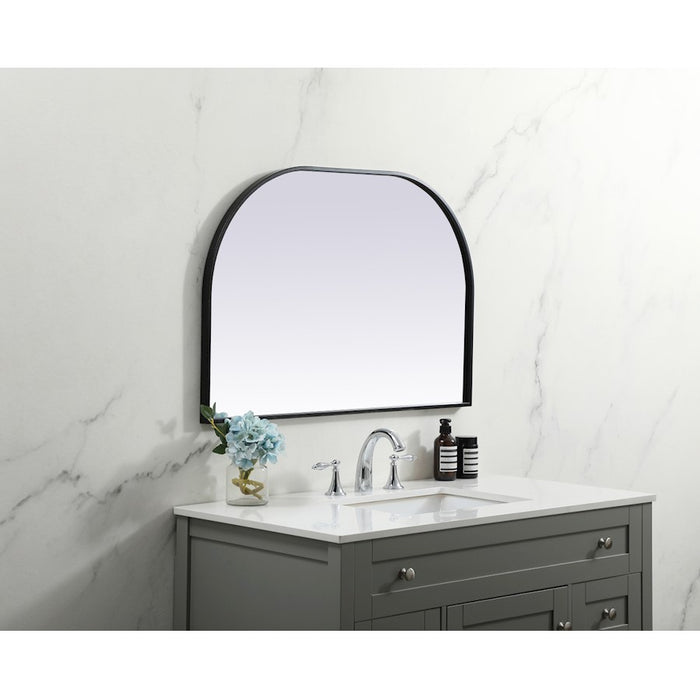 Elegant Decor Blaire Metal Frame Arch Mirror 36X24", Black