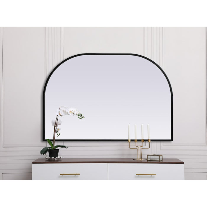 Elegant Decor Blaire Metal Frame Arch Mirror 36X24", Black