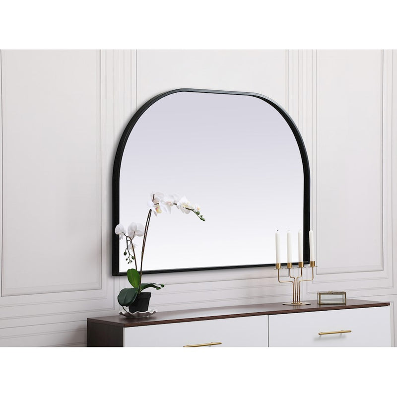 Elegant Decor Blaire Metal Frame Arch Mirror 36X24", Black