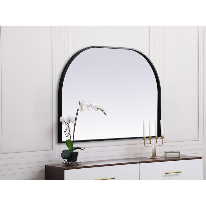 Elegant Decor Blaire Metal Frame Arch Mirror 36X24", Black