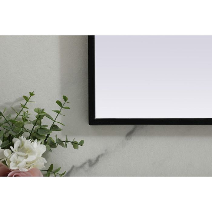 Elegant Decor Blaire Metal Frame Arch Mirror 36X24", Black