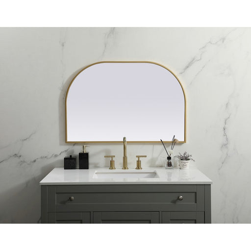 Elegant Decor Blaire Metal Frame Arch Mirror 36X24", Brass