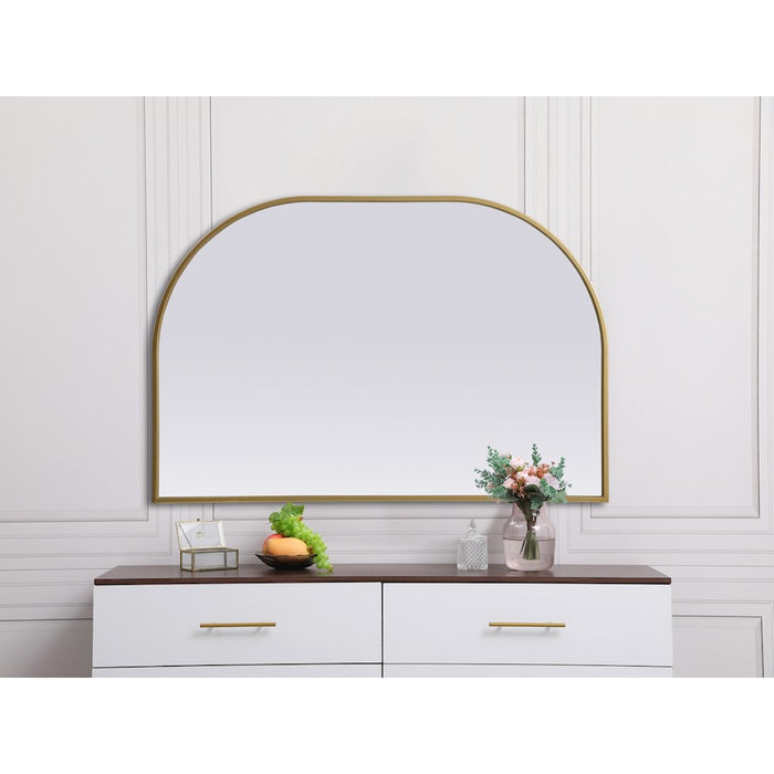 Elegant Decor Blaire Metal Frame Arch Mirror 36X24", Brass