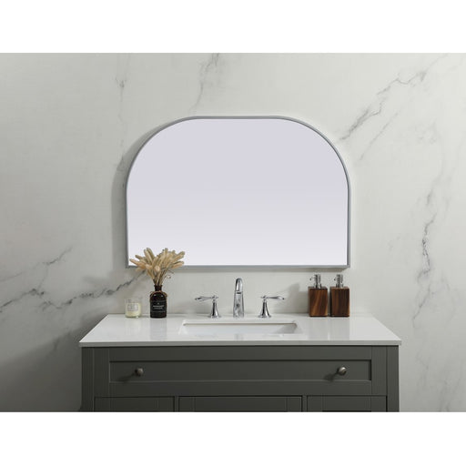 Elegant Decor Blaire Metal Frame Arch Mirror 36X24", Silver