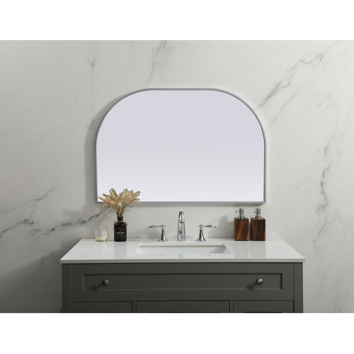 Elegant Decor Blaire Metal Frame Arch Mirror 36X24", Silver