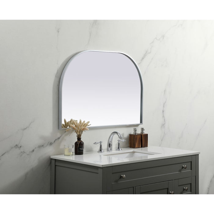 Elegant Decor Blaire Metal Frame Arch Mirror 36X24", Silver