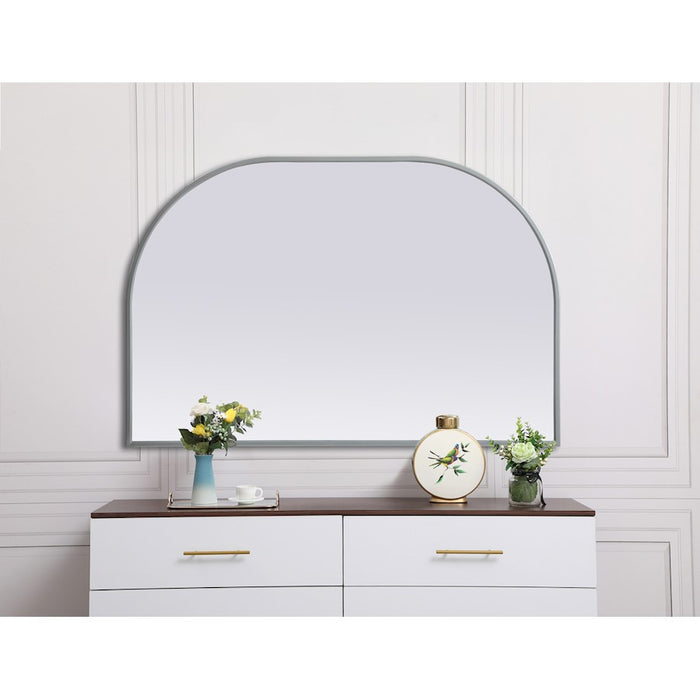 Elegant Decor Blaire Metal Frame Arch Mirror 36X24", Silver