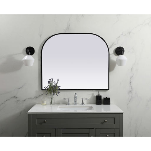 Elegant Decor Blaire Metal Frame Arch Mirror 36X30", Black