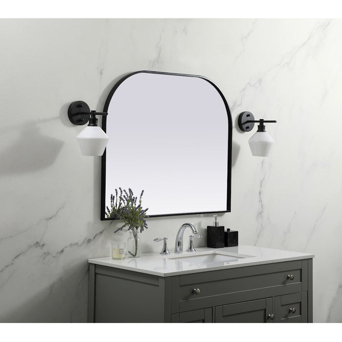 Elegant Decor Blaire Metal Frame Arch Mirror 36X30", Black