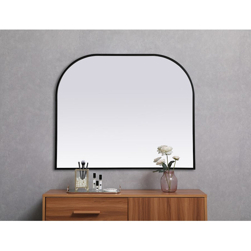 Elegant Decor Blaire Metal Frame Arch Mirror 36X30", Black