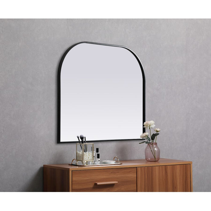 Elegant Decor Blaire Metal Frame Arch Mirror 36X30", Black